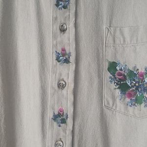 Vintage Crystal Springs applique antiquing top XL